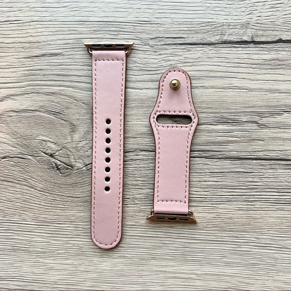 NEW[BAND] PINK Genuine Leather For Apple Watch - Picture 2 of 4